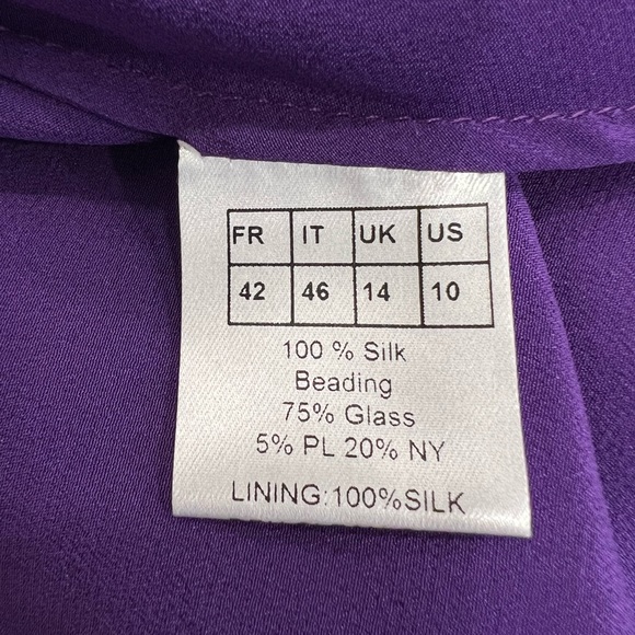 Zuhair Murad Silk Chiffon Beaded V-Neck Gown Dress - Picture 10 of 15